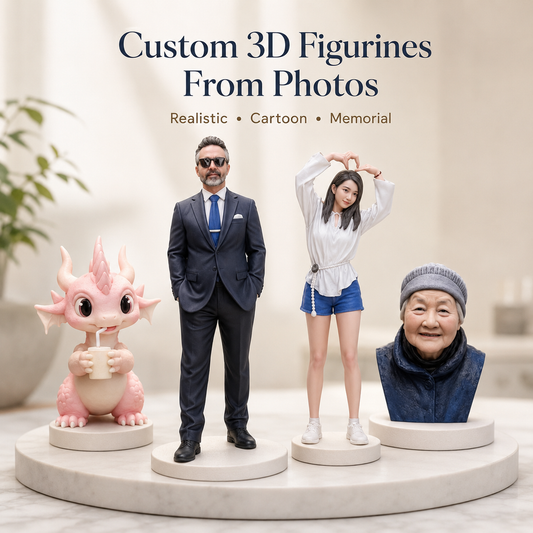 Custom 3D Figurine From Photos – Personalized Realistic Portrait Statue