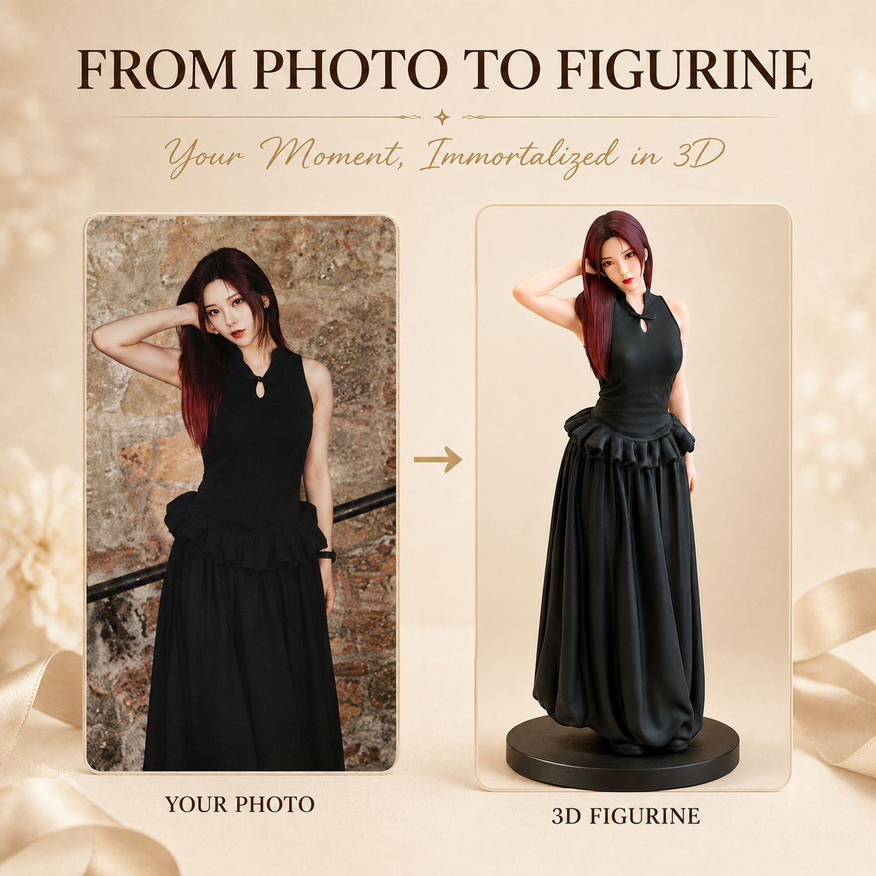 Custom 3D Portrait Figurine from Photo