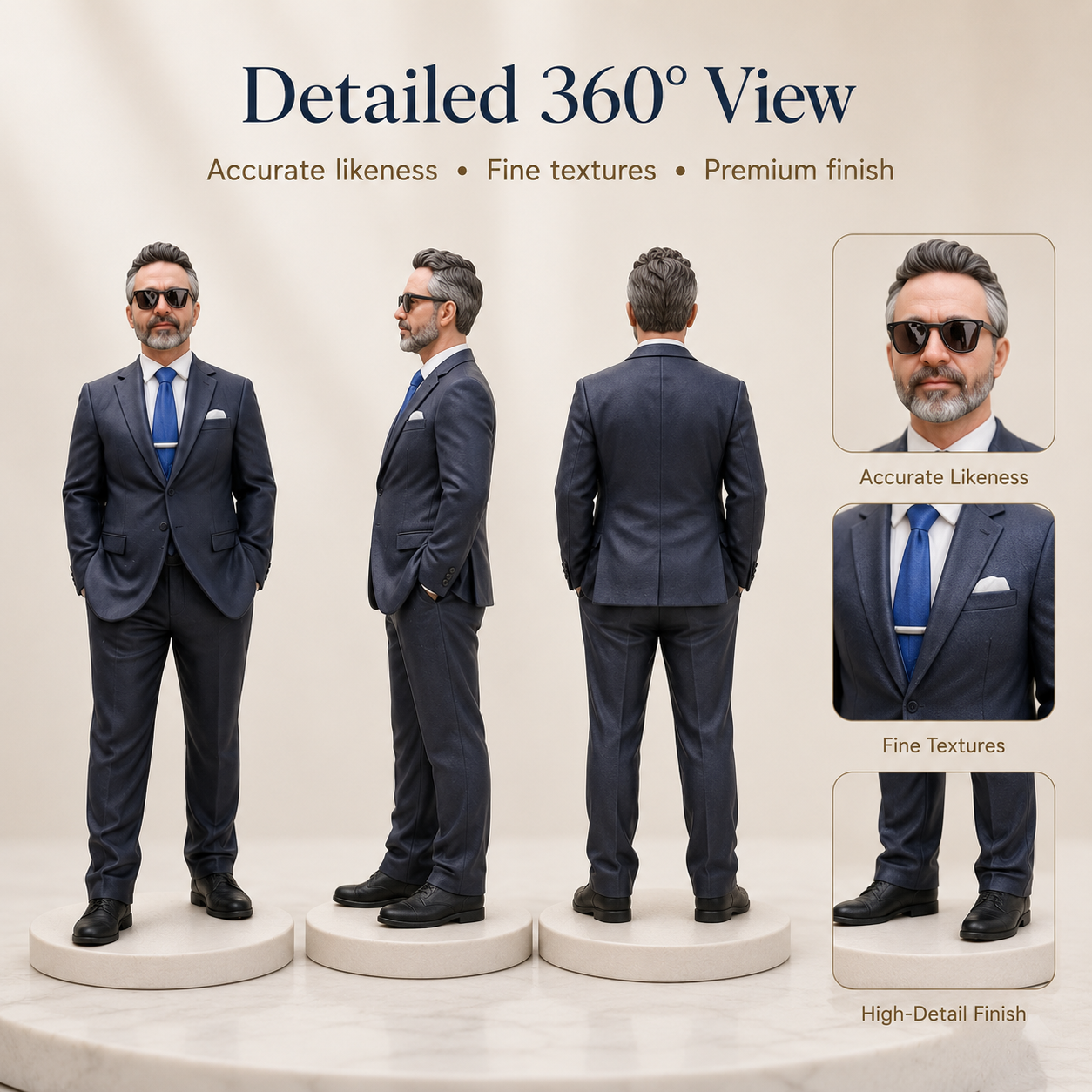 Custom 3D Figurine From Photos – Personalized Realistic Portrait Statue
