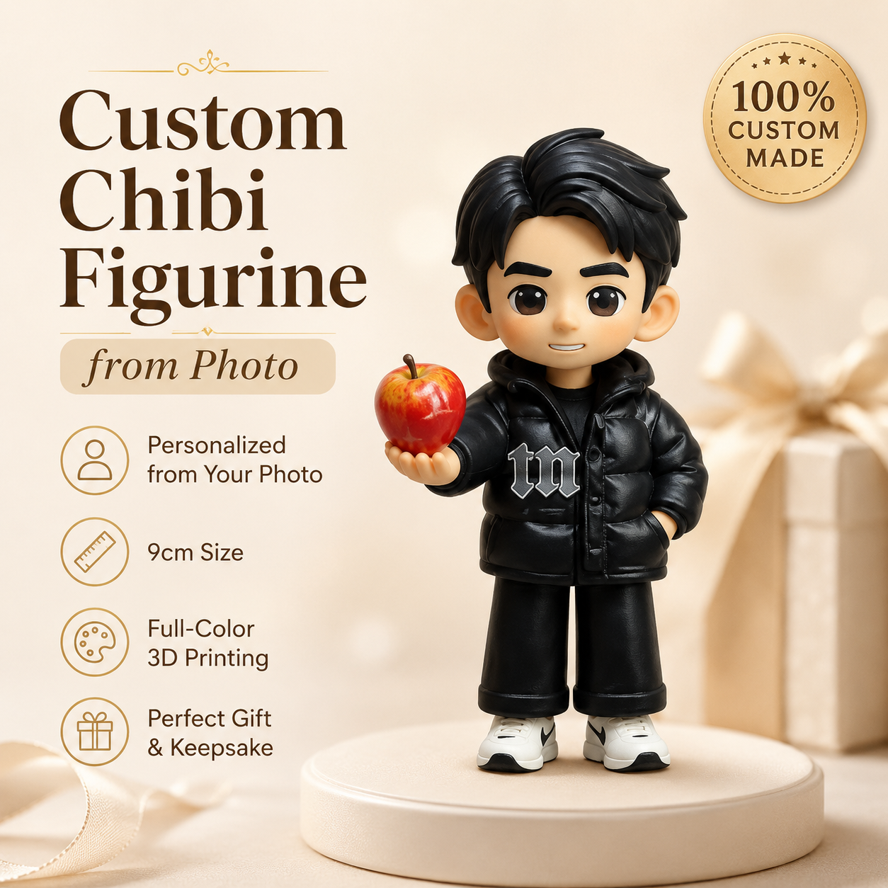 Custom Chibi Figurine from Photo – Personalized 3D Cartoon Figure